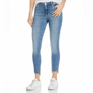 Frame Womens Blue Le High Skinny Cropped Raw Edge Hem Stagger Jeans Size 26